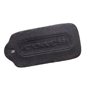 Coach vintage gray leather hang tag